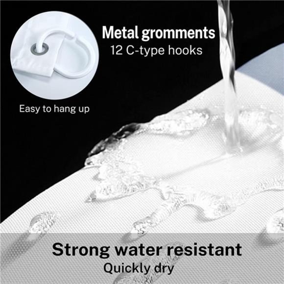 4 Pcs Merry Christmas Bathroom Sets with Shower Curtain and Rugs and Accessories - Picture 5 of 6